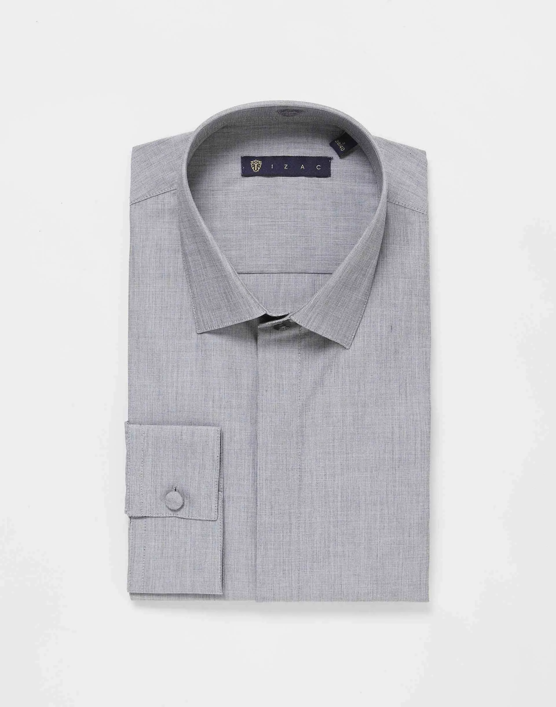 Chemise fil a fil gris clair