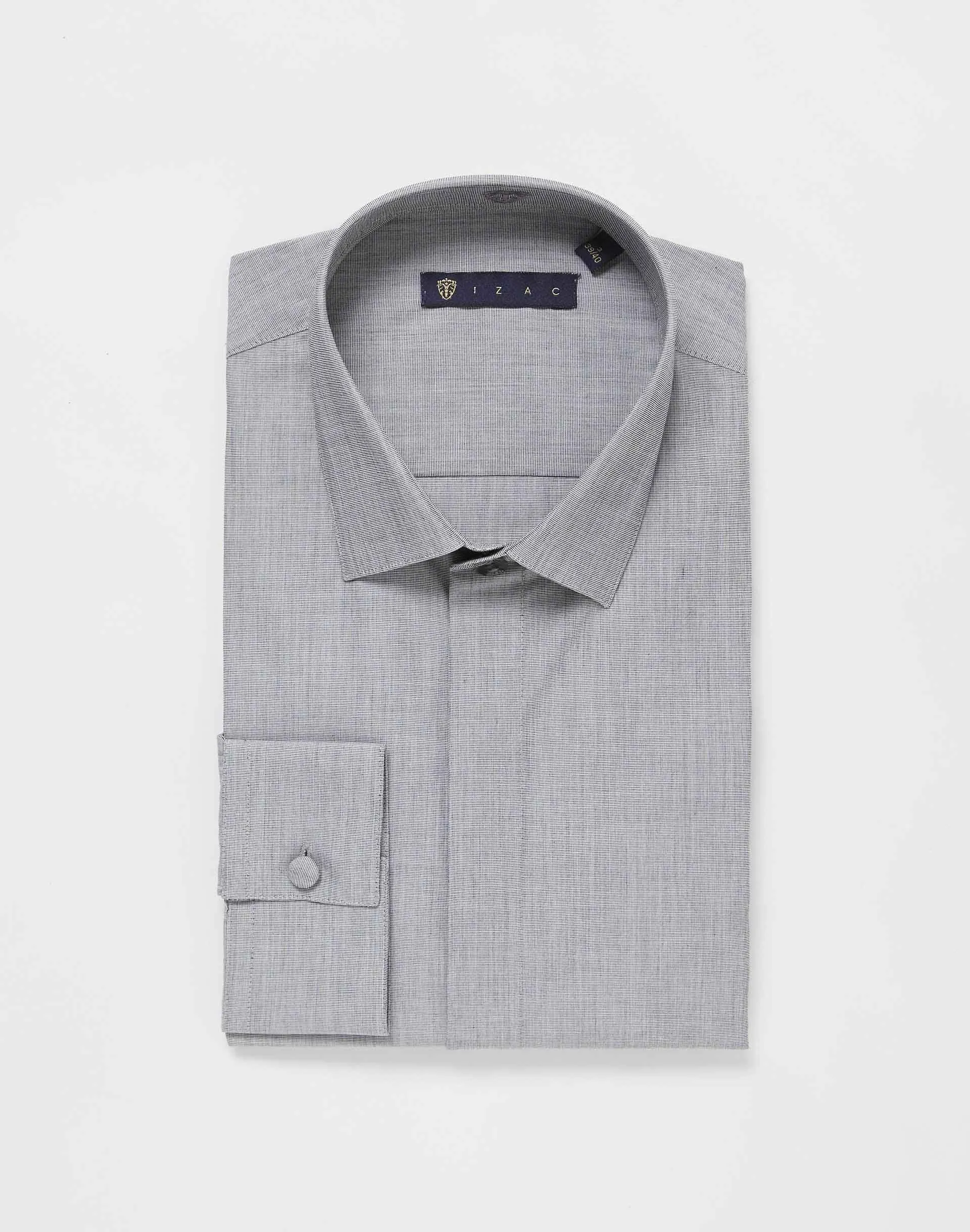 Chemise fil a fil gris clair