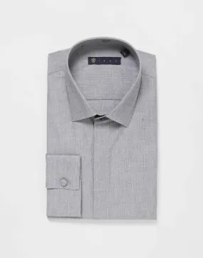 Chemise fil a fil gris clair