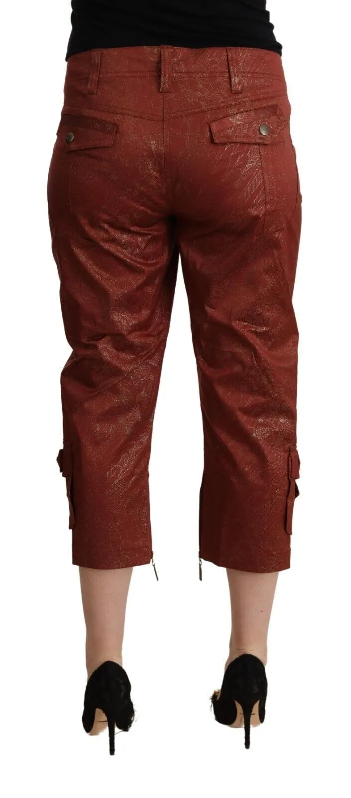 Chic Brown Cropped Cotton Pants