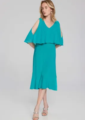 Chiffon Fit n Flare Signature Dress - Ocean Blue 241706