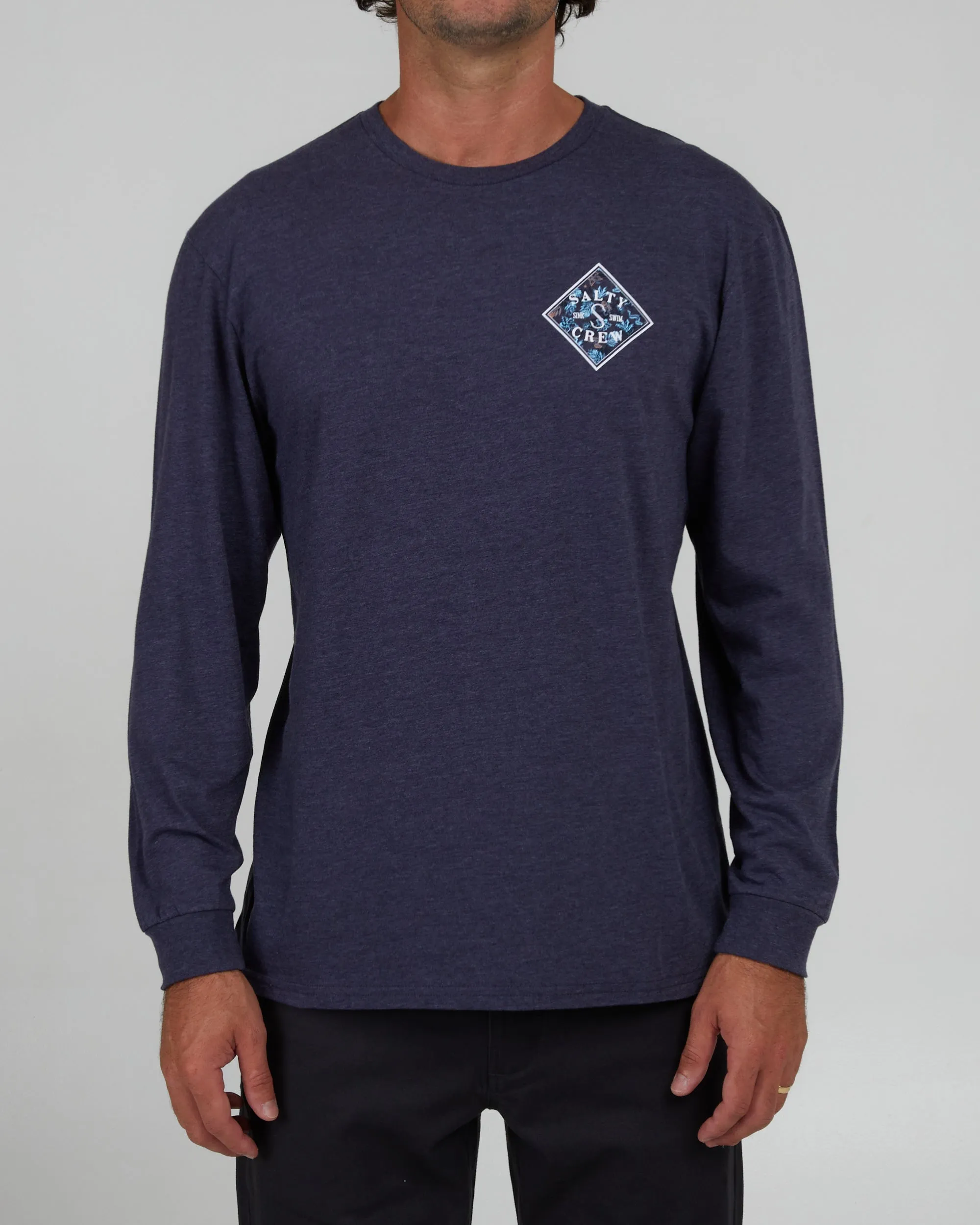 Choppy Tippet Fill Navy Heather L/S Premium Tee