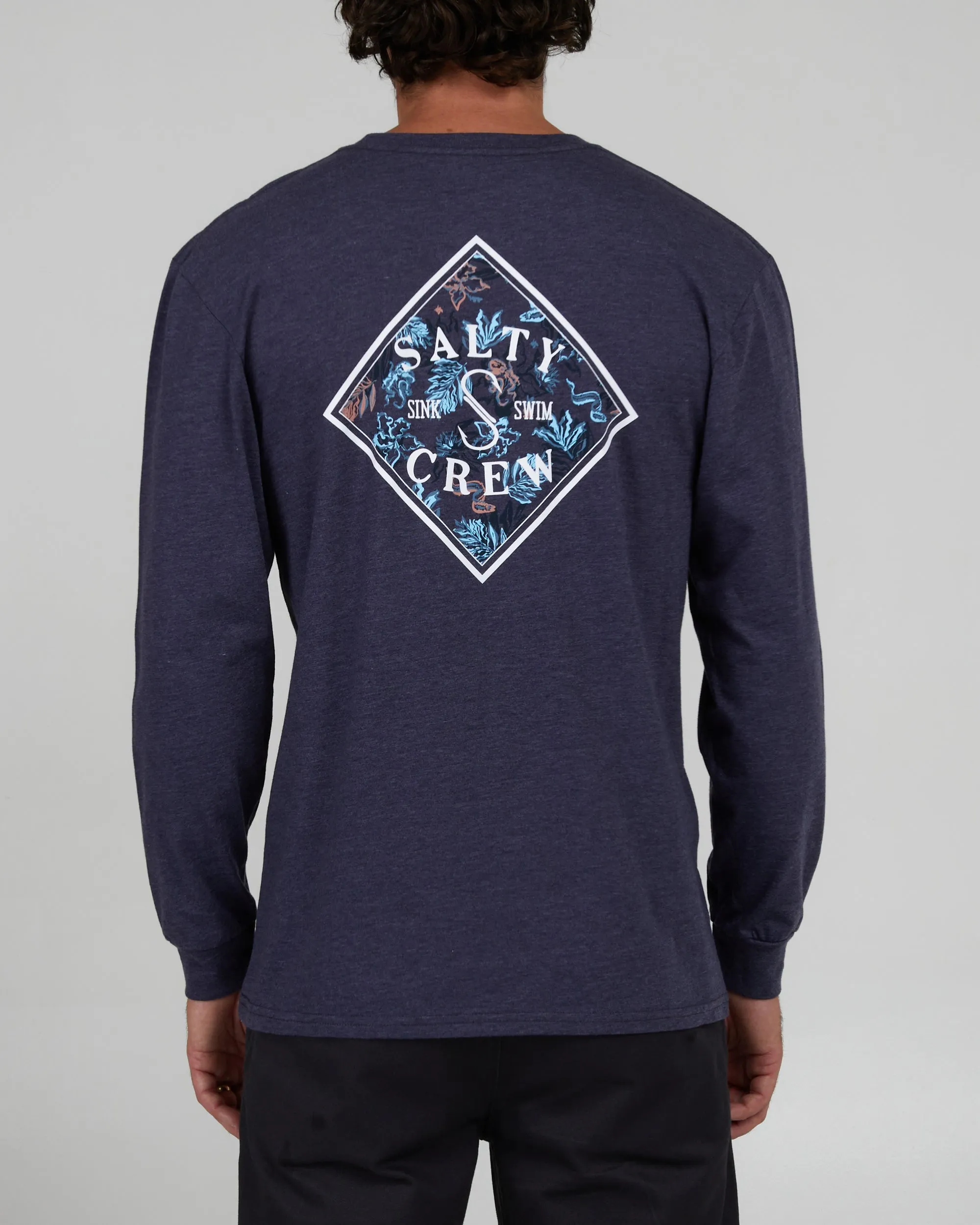 Choppy Tippet Fill Navy Heather L/S Premium Tee