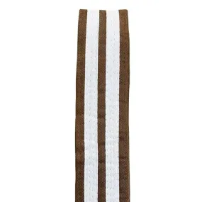 Cimac Two White Stripe Brown Karate Belt 1st Kyu