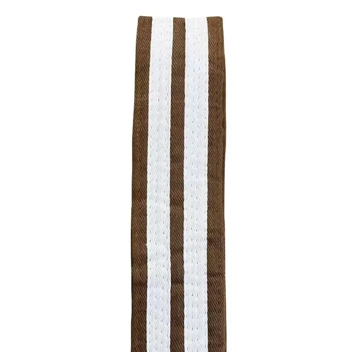 Cimac Two White Stripe Brown Karate Belt 1st Kyu