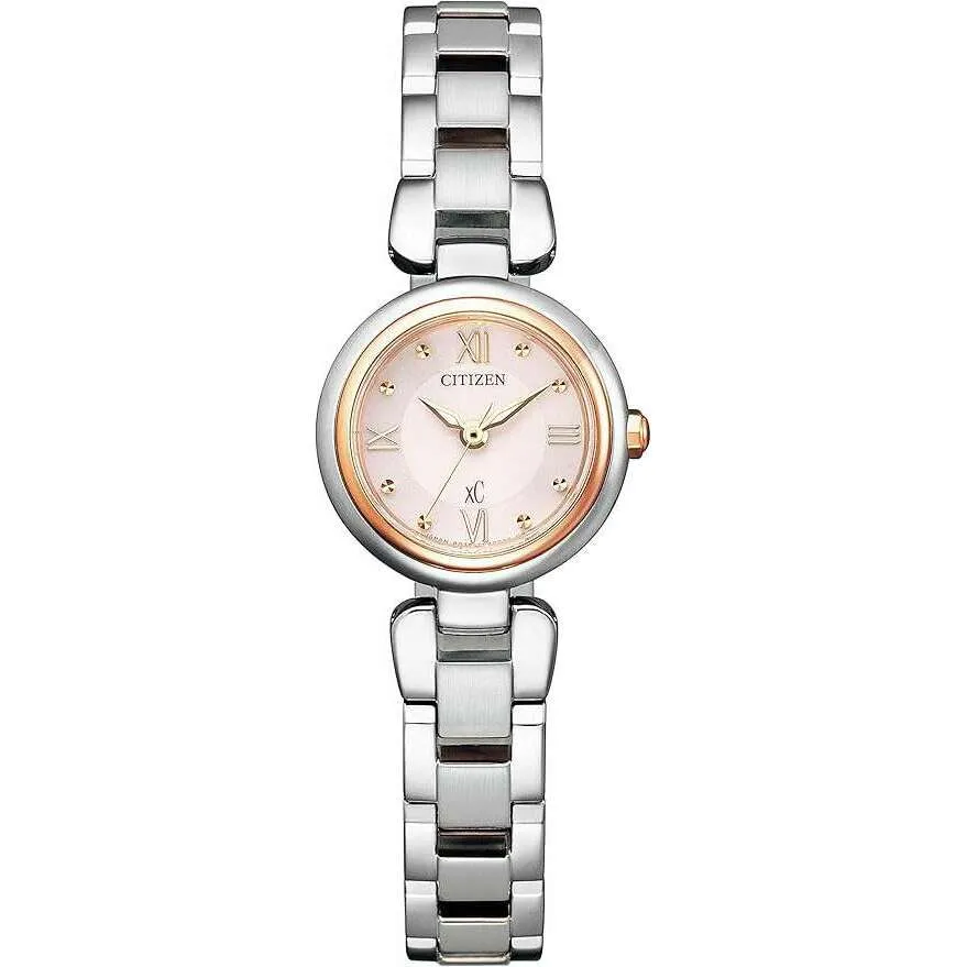 CITIZEN XC MIZU COLLECTION ECO-DRIVE SILVER STRAP PINK DIAL LADIES WATCH EW5574-51W