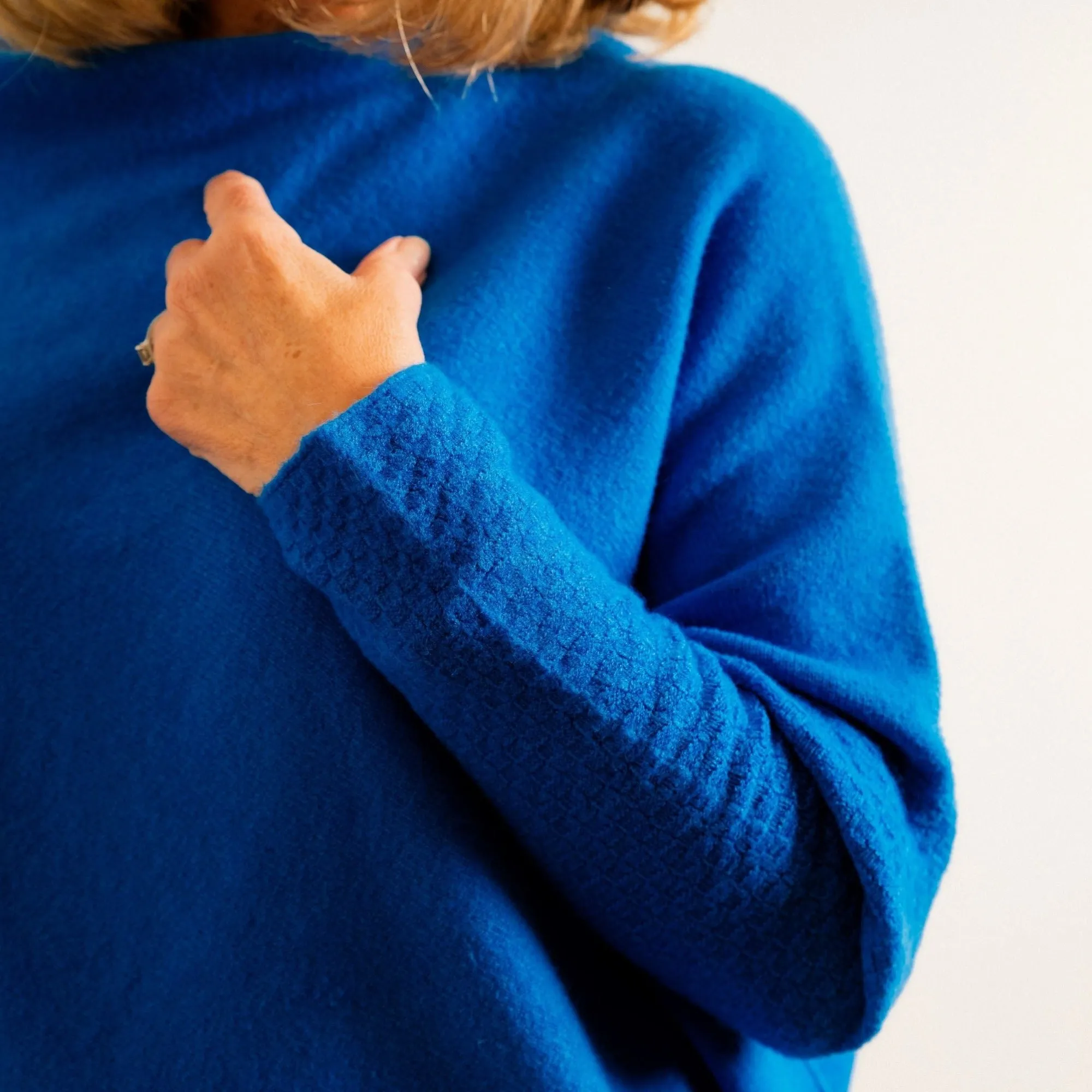 Cobalt Blue Supersoft Asymmetric Fine Knit Easy Wear Jumper