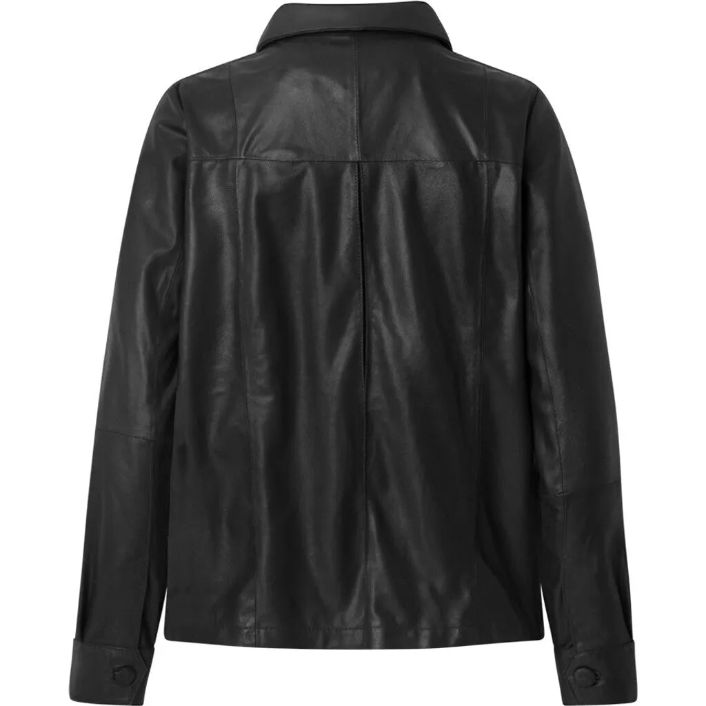 Cool Lenoa leather jacket in soft quality / 50910 - Black (Nero)