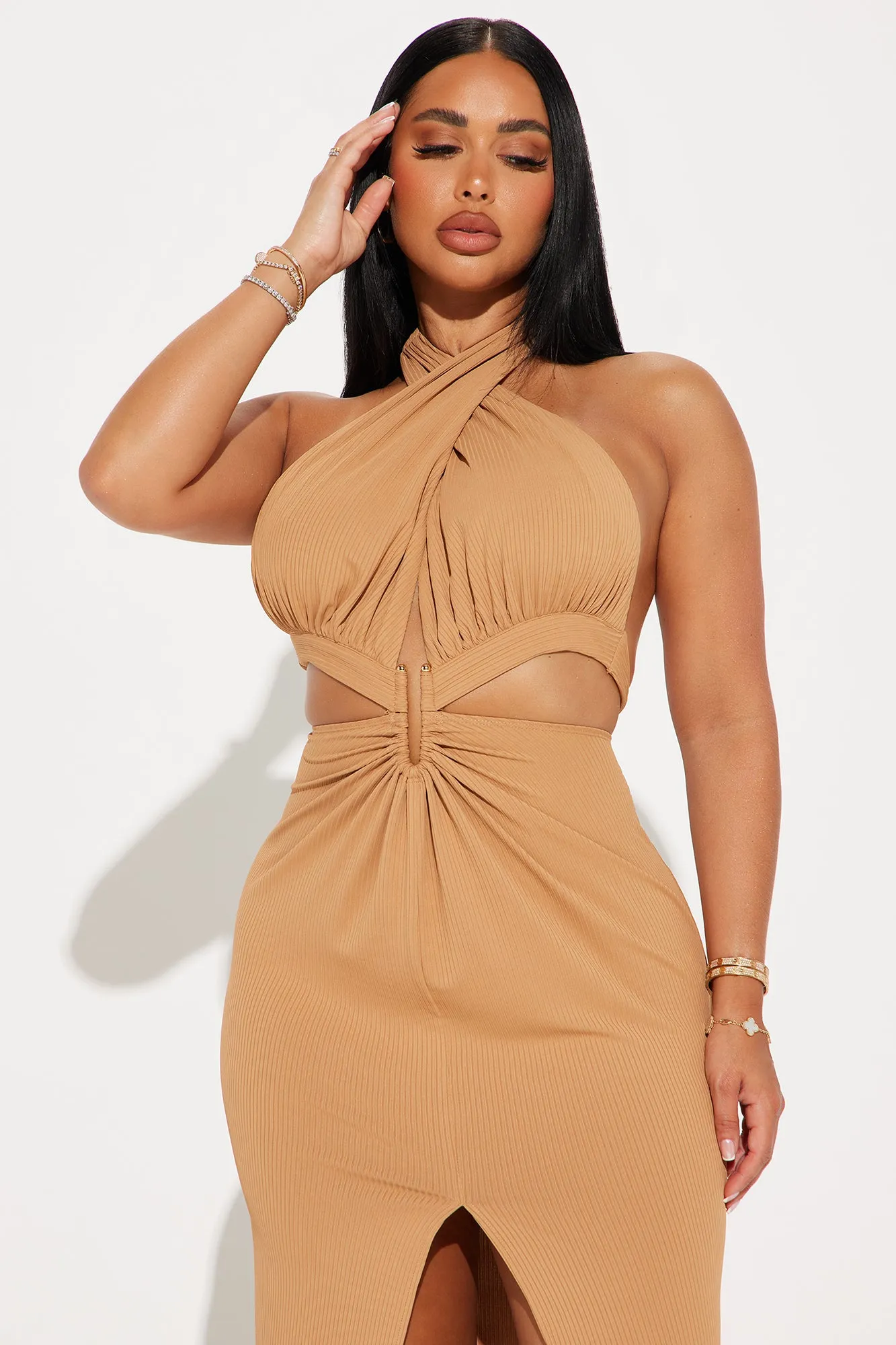 Cora Cut Out Maxi Dress - Mocha