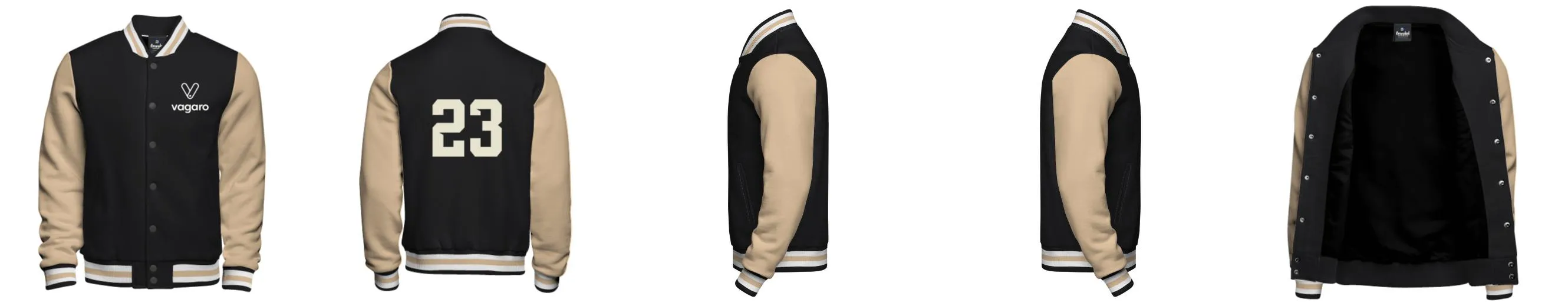 Cotton Fleece Varsity Jacket With Black Satin Lining