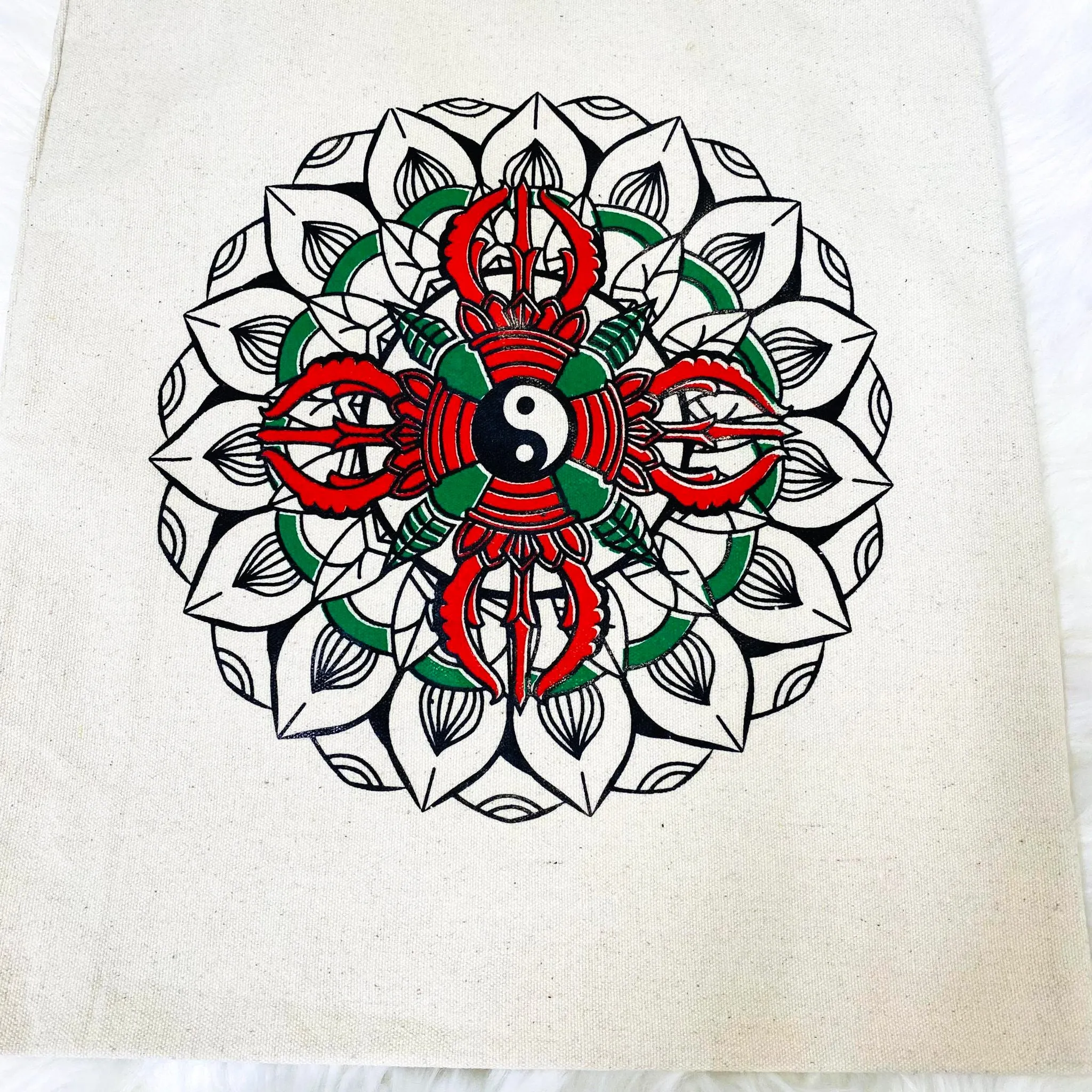 Cotton Tote Bags, Ying Yang Canva Tote Bags, Vajra Design, Vegan Tote Bag, Reusable Shopping Bag, Unisex Cotton Bags, Ecofriendly Bag