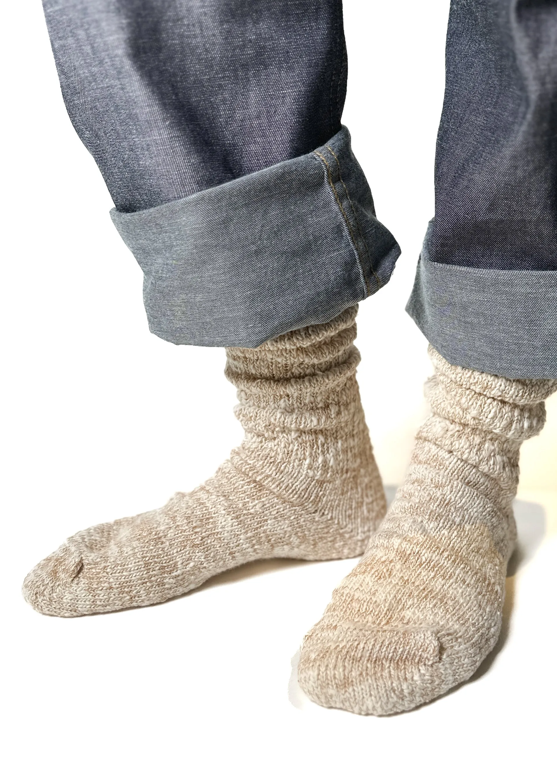 Crew Socks • Slouchy Garabou Organic Cotton Rib