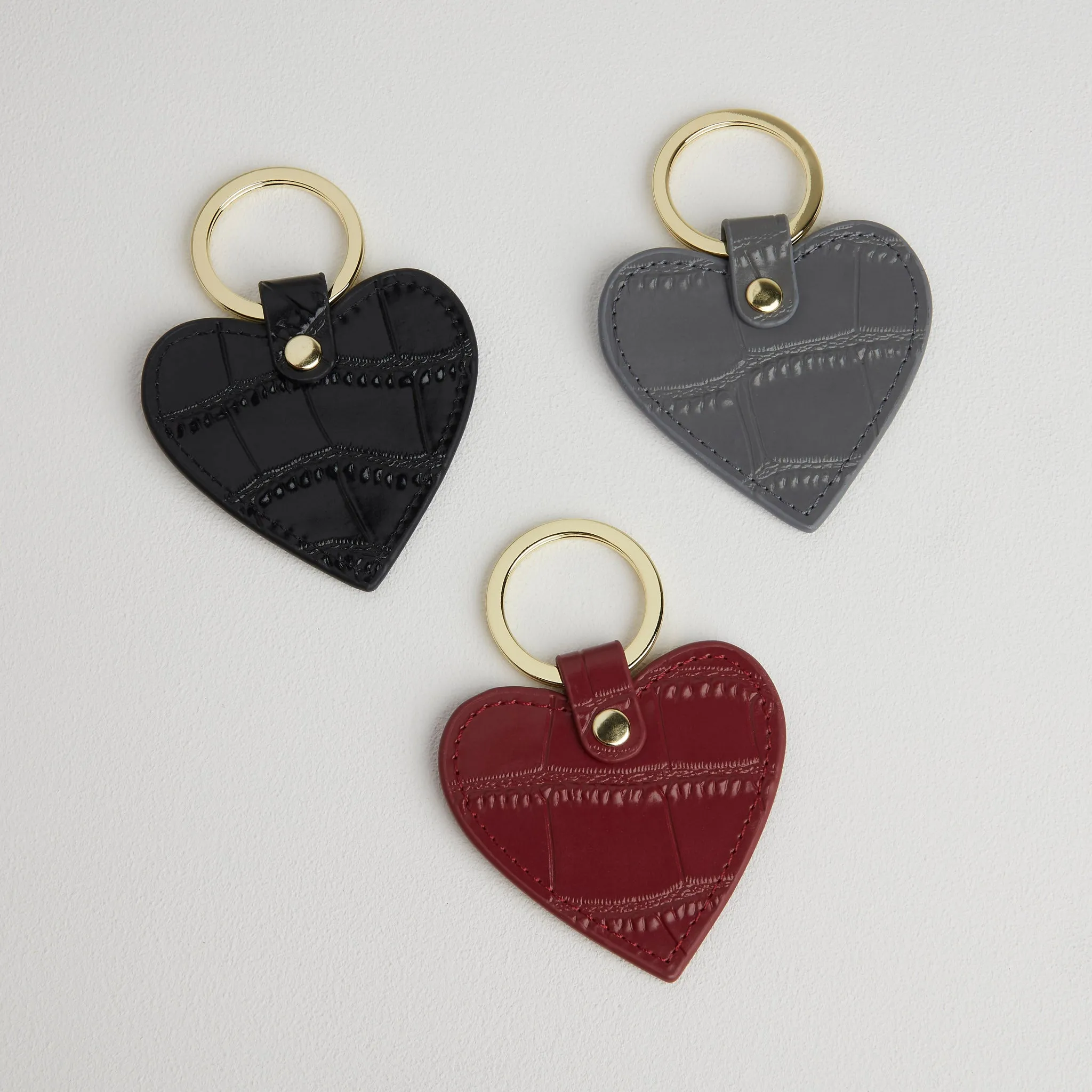 Croc Leather Heart Keyring