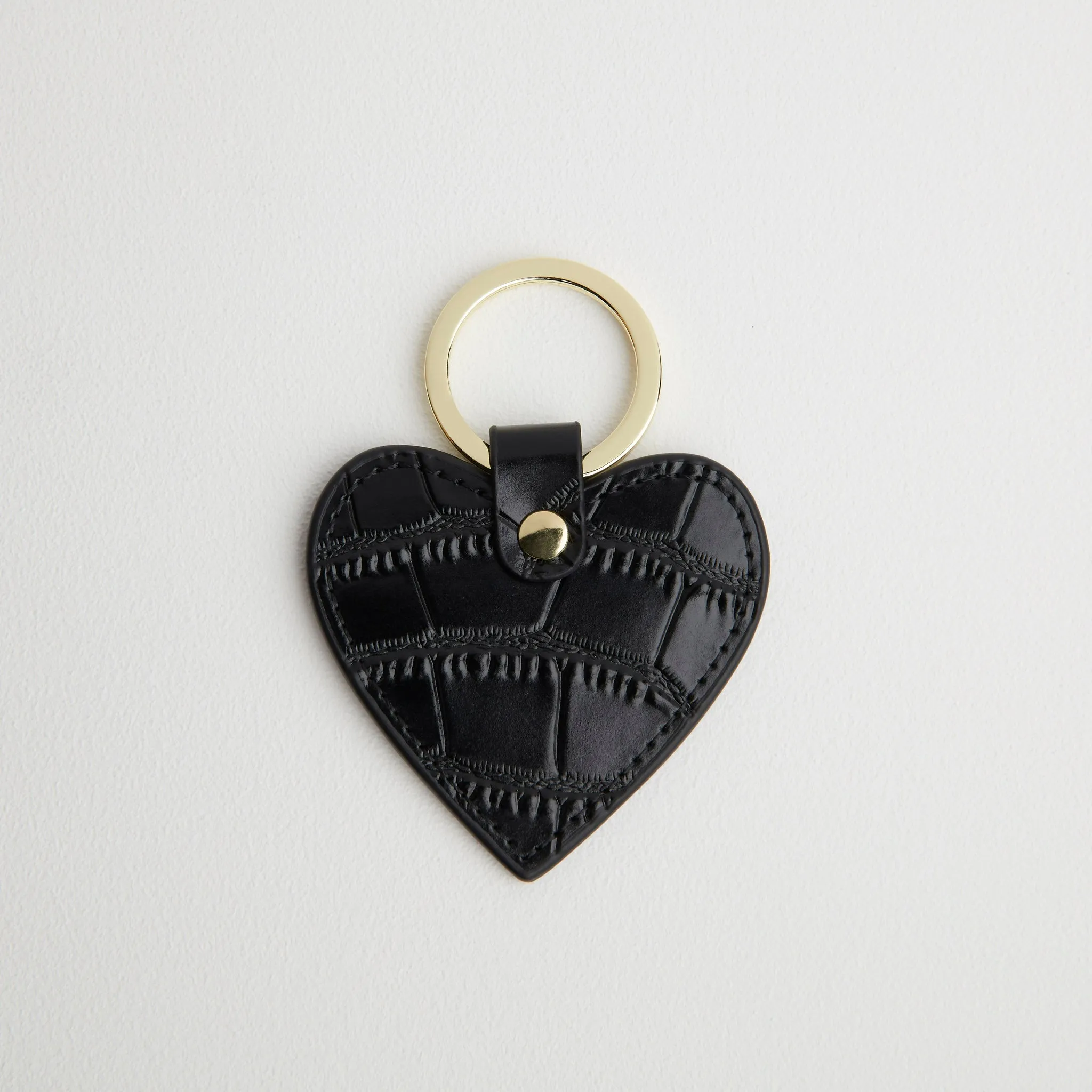 Croc Leather Heart Keyring