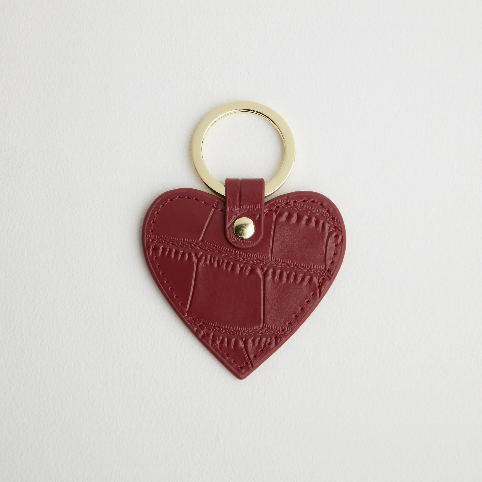 Croc Leather Heart Keyring