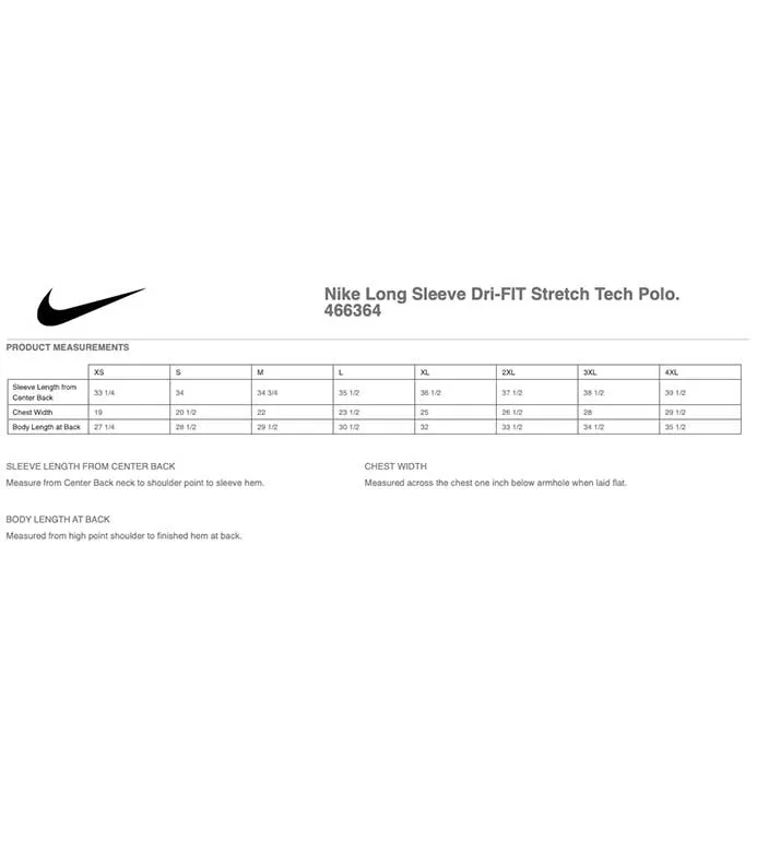 Embroidered Nike Long Sleeve Dri-FIT Stretch Tech Polo