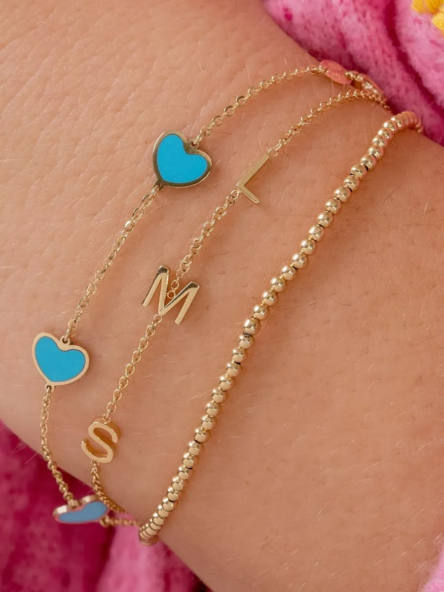 Endless Heart Turquoise Bracelet 14K