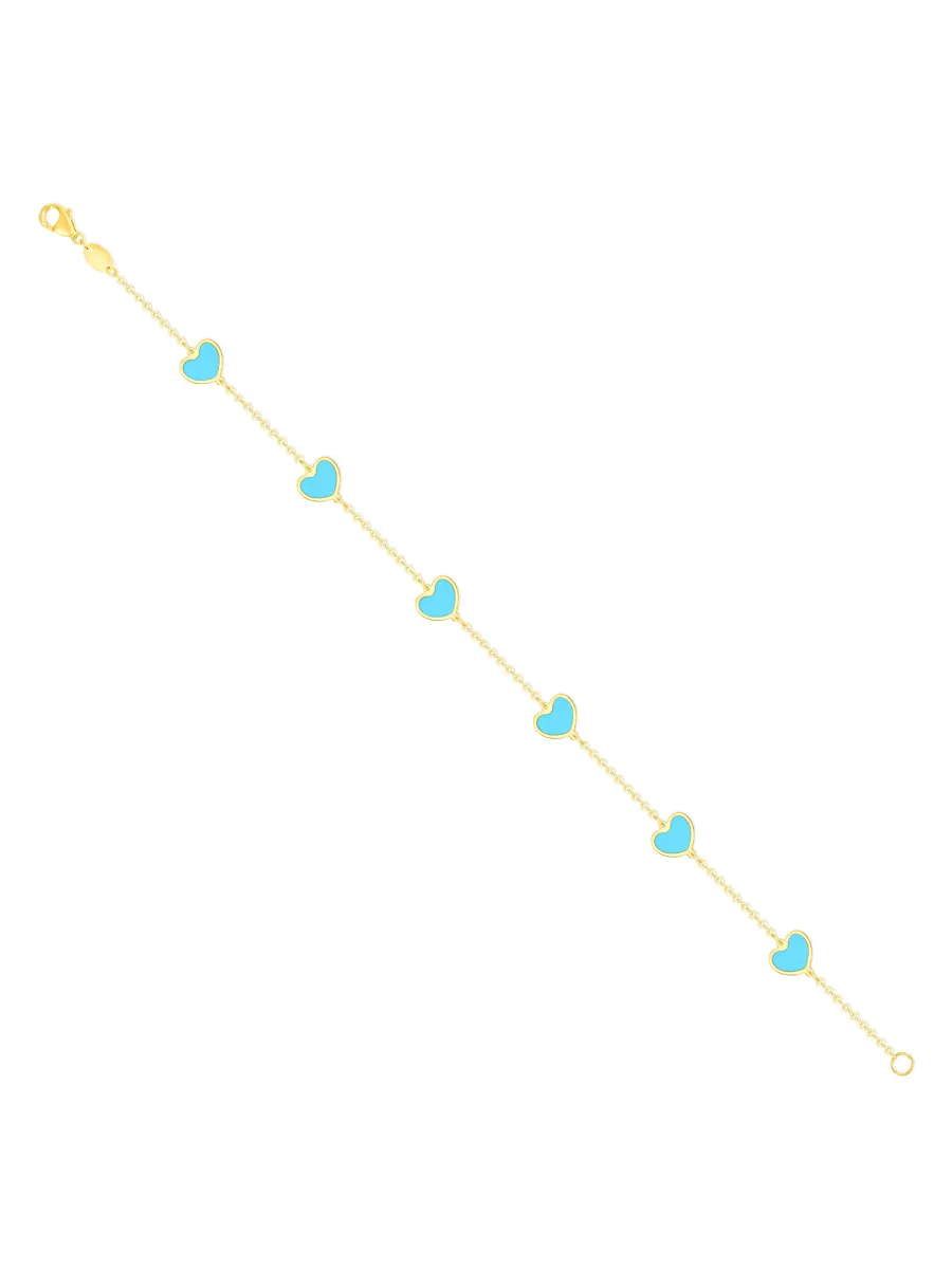 Endless Heart Turquoise Bracelet 14K