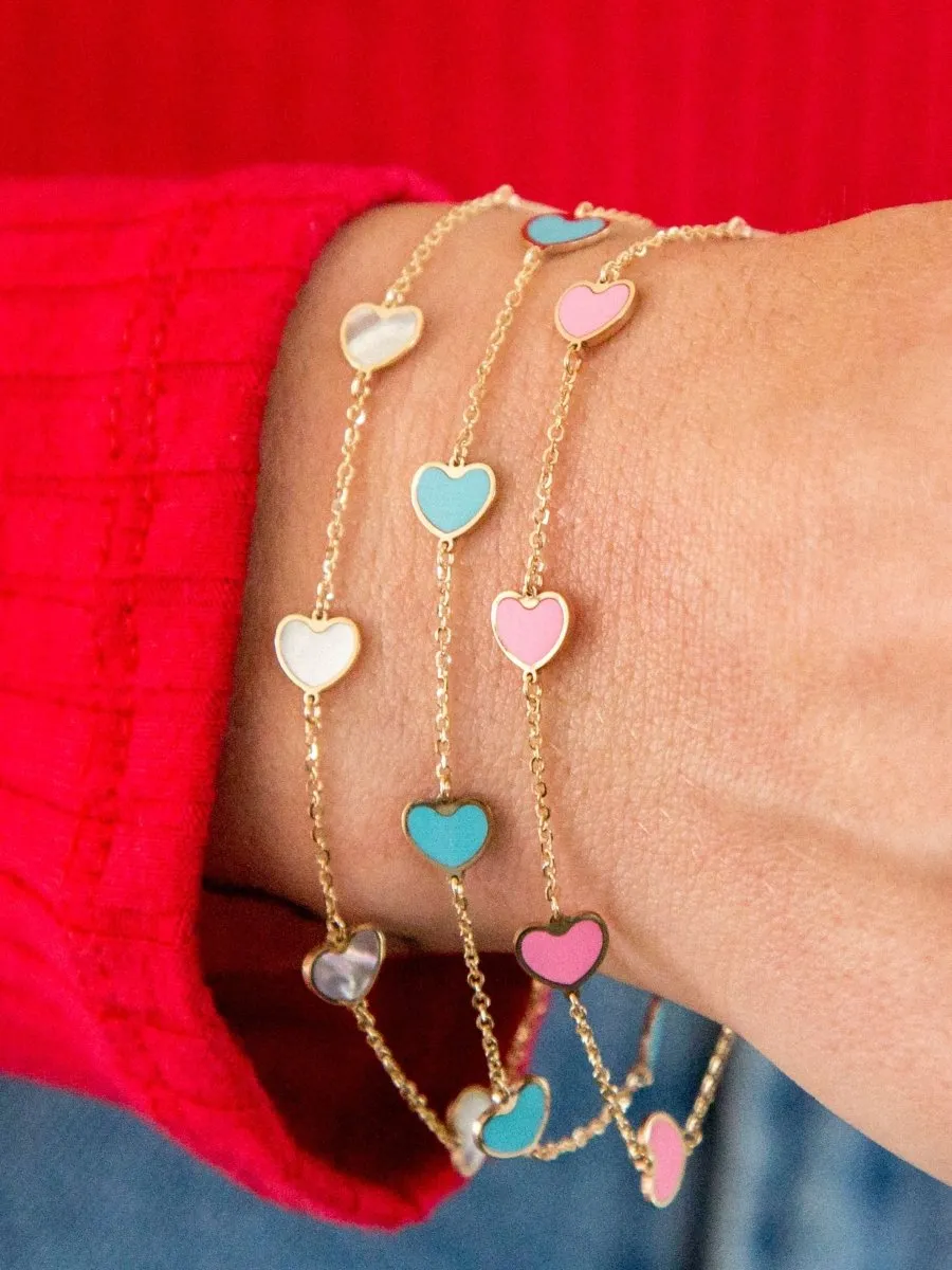 Endless Heart Turquoise Bracelet 14K