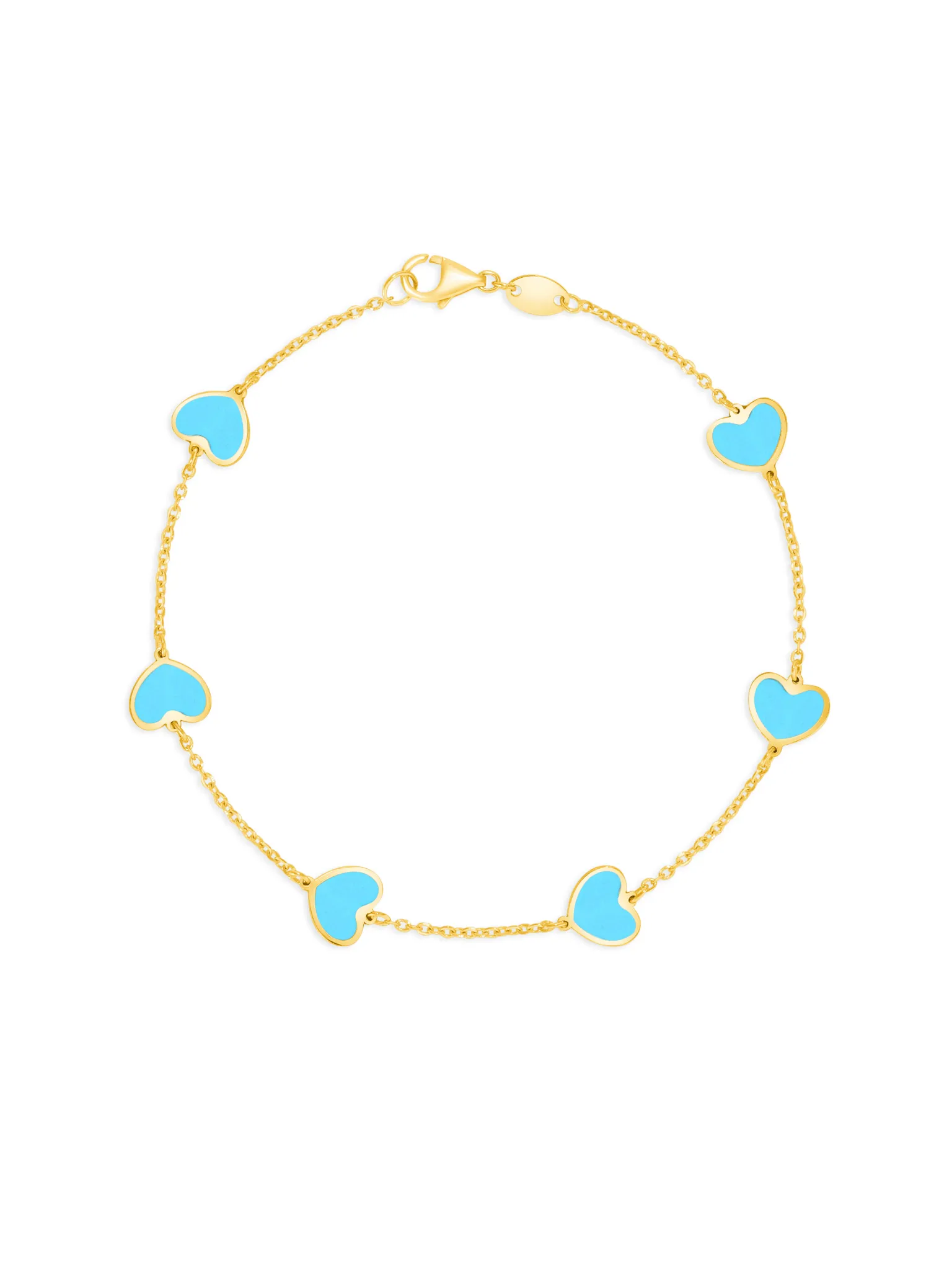 Endless Heart Turquoise Bracelet 14K