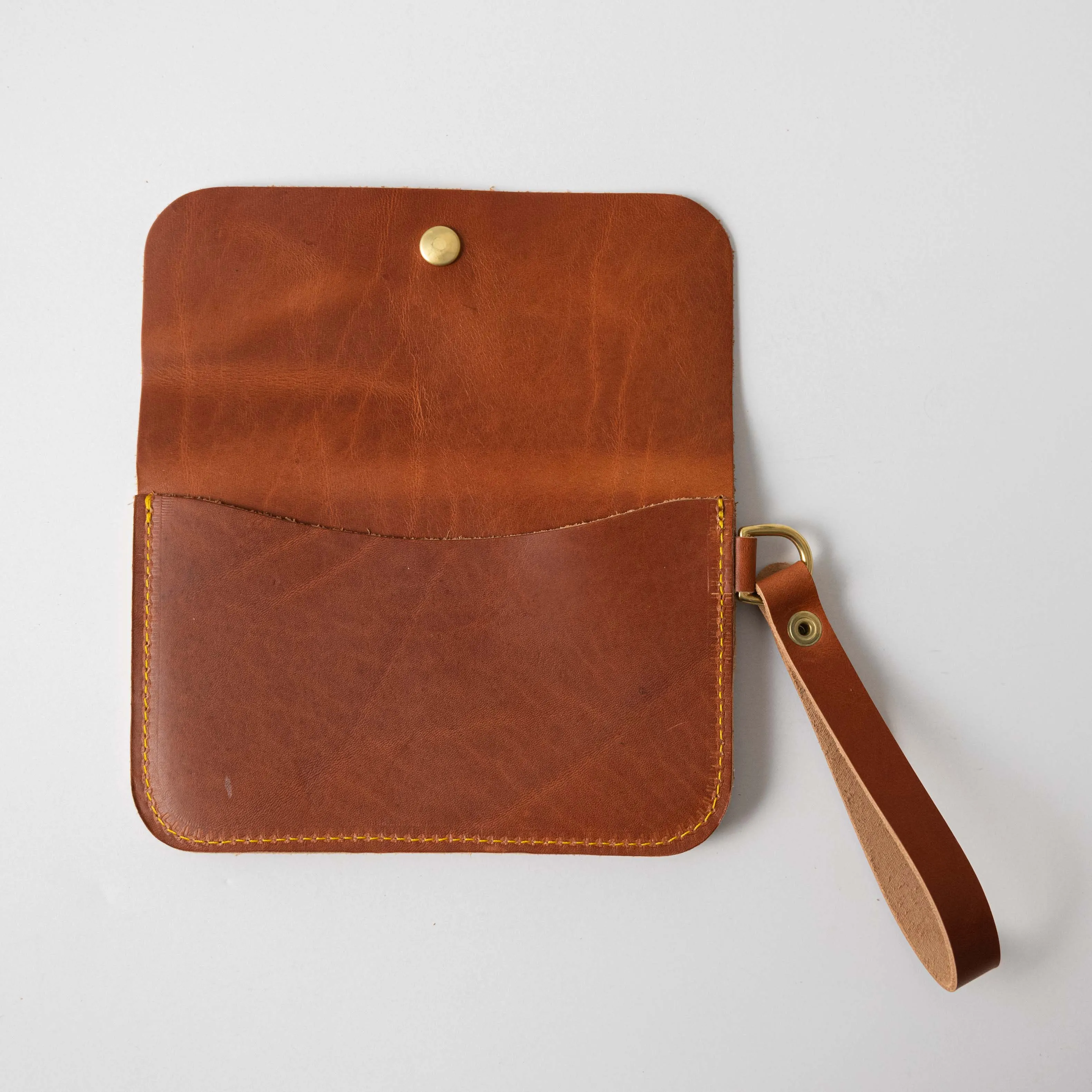 English Tan Dublin Wristlet Clutch