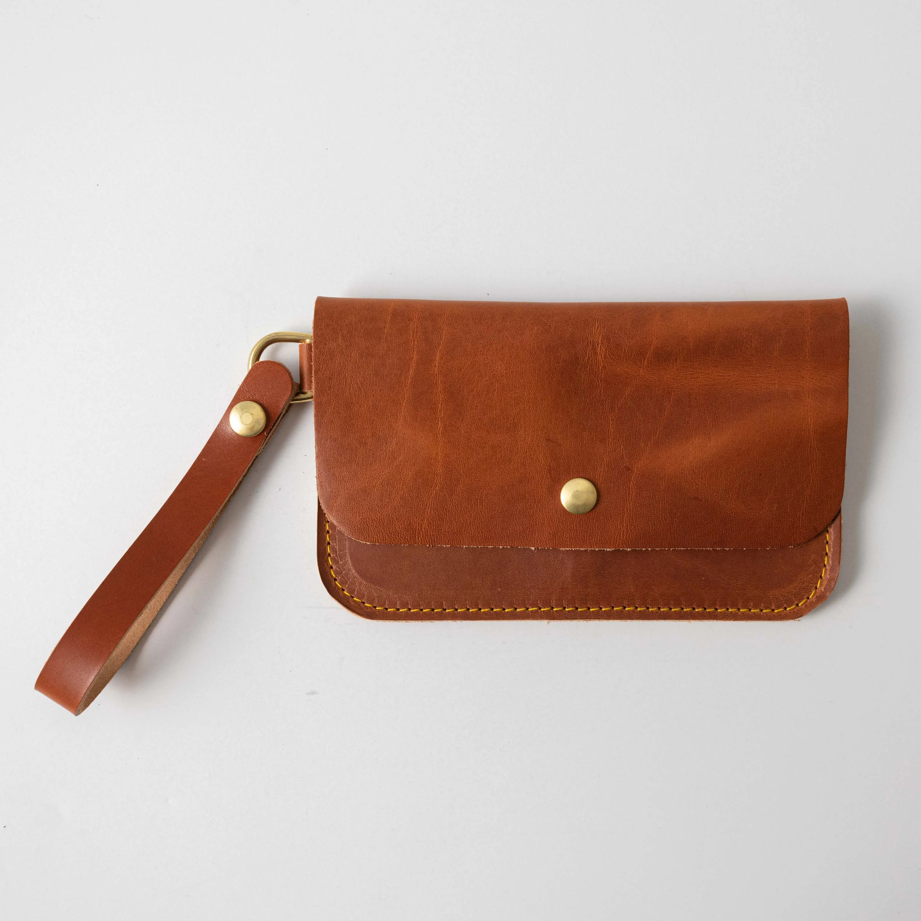 English Tan Dublin Wristlet Clutch