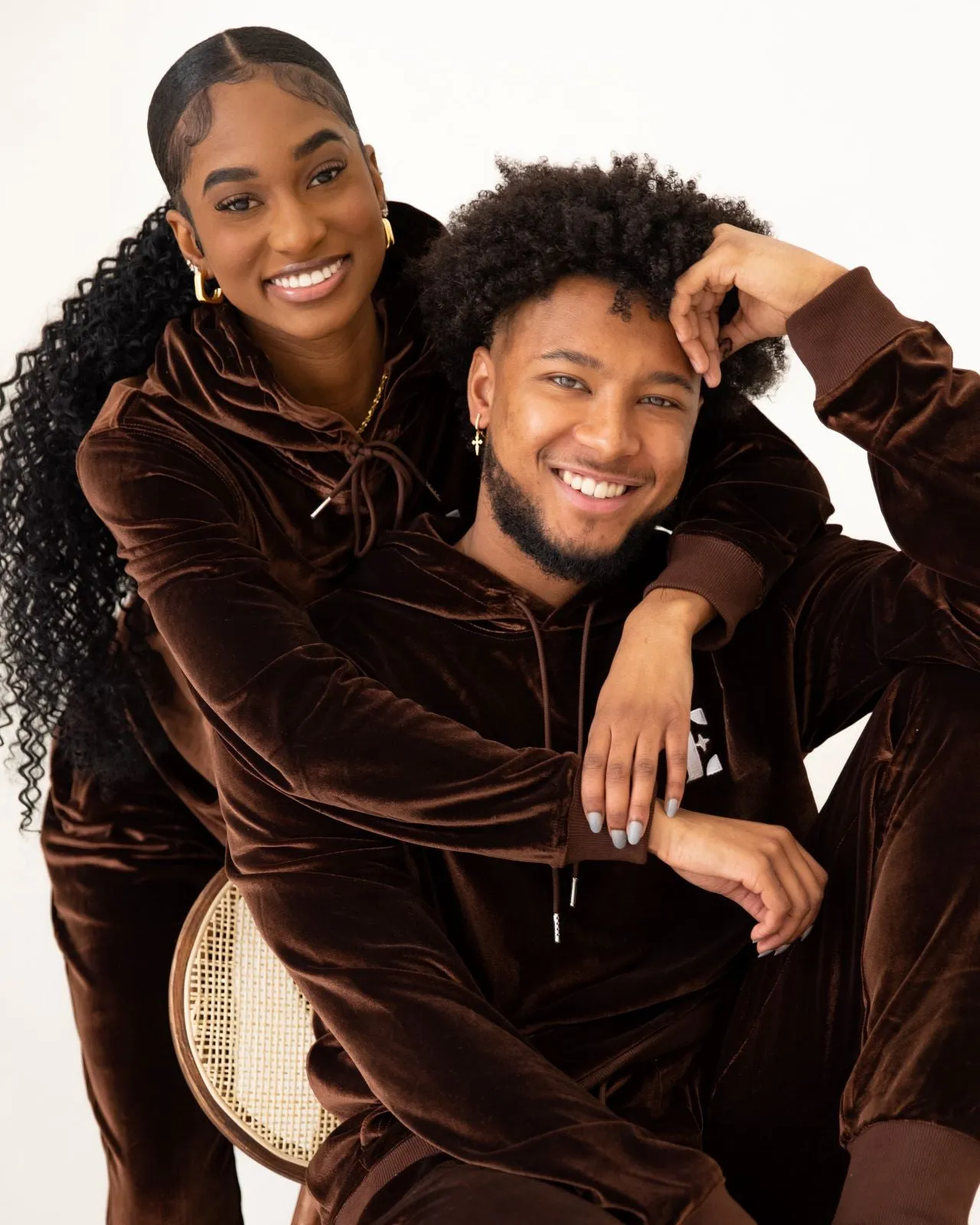 E's Element Chocolate Brown Velvet Jogger Set