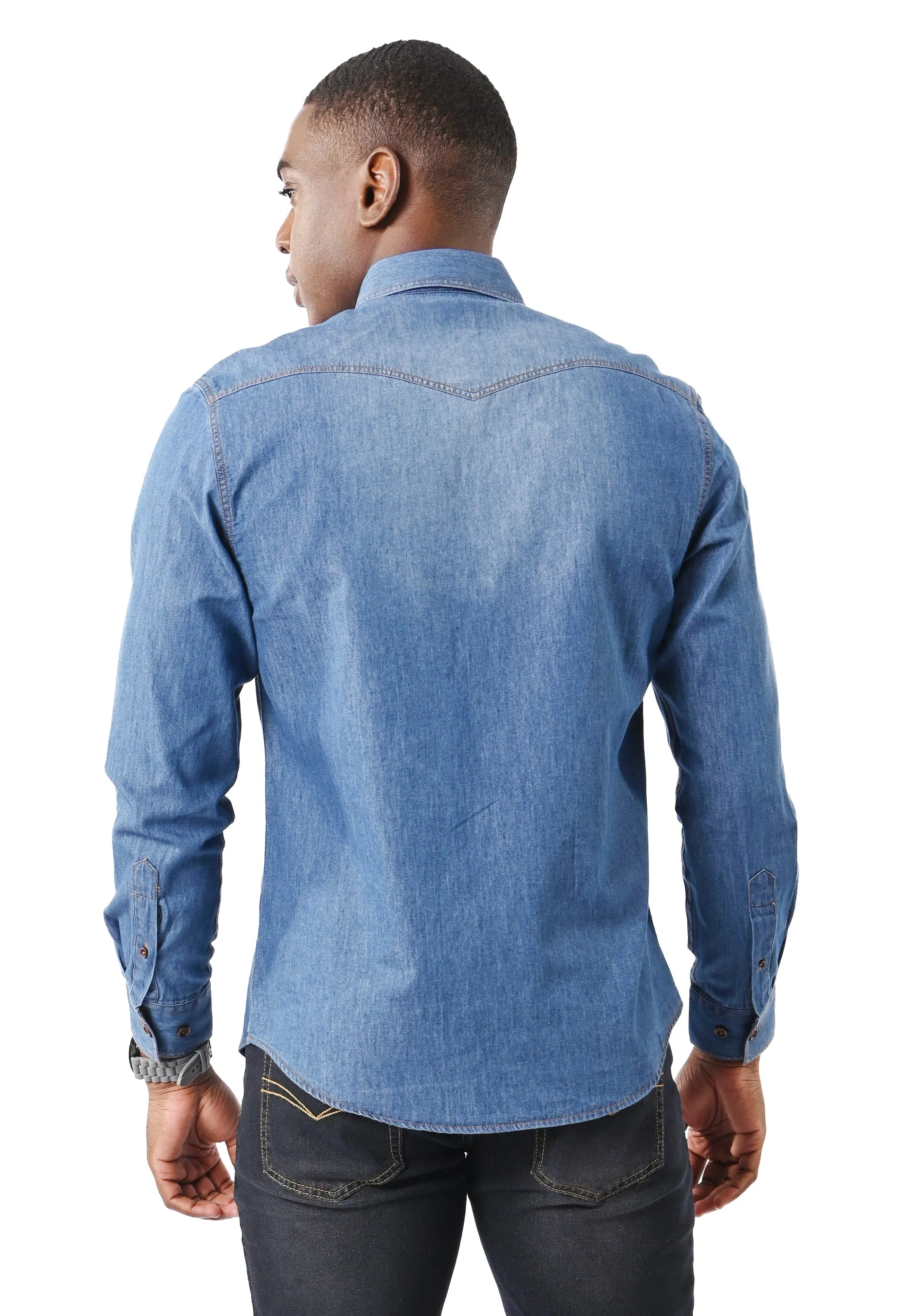 EXHAUST 100% Cotton Long Sleeve Shirt [Slim Fit] 1114