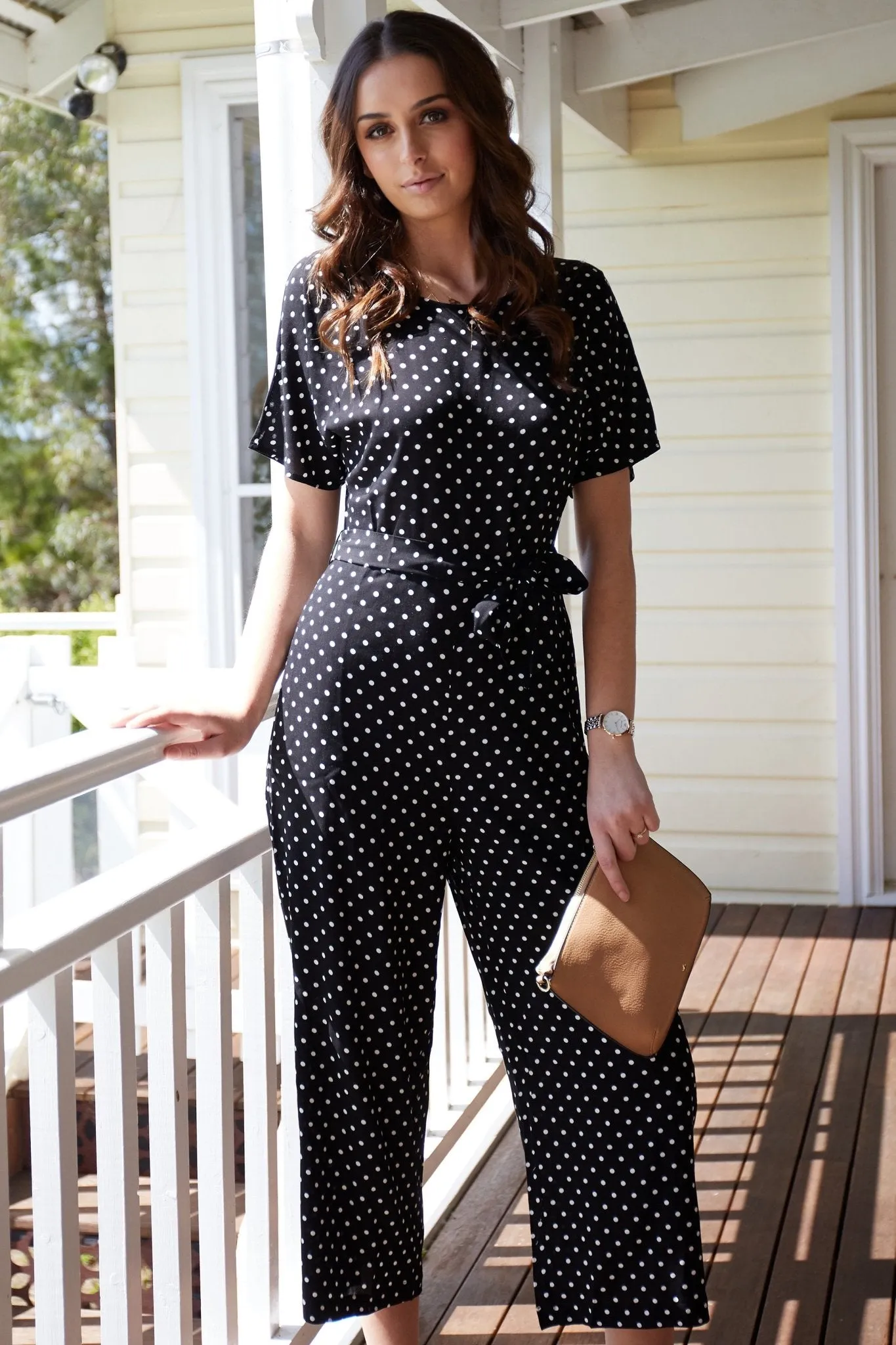 Fate   Becker Paris Nights Jumpsuit in Black / White Dots