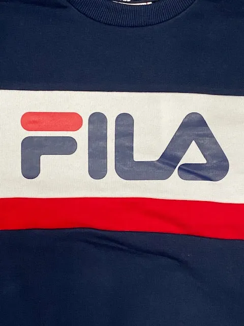 Fila Children's crewneck sweatshirt Carl Blocked Crew Sweat 688019 G06 dark blue-red-white