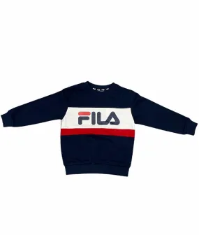 Fila Children's crewneck sweatshirt Carl Blocked Crew Sweat 688019 G06 dark blue-red-white