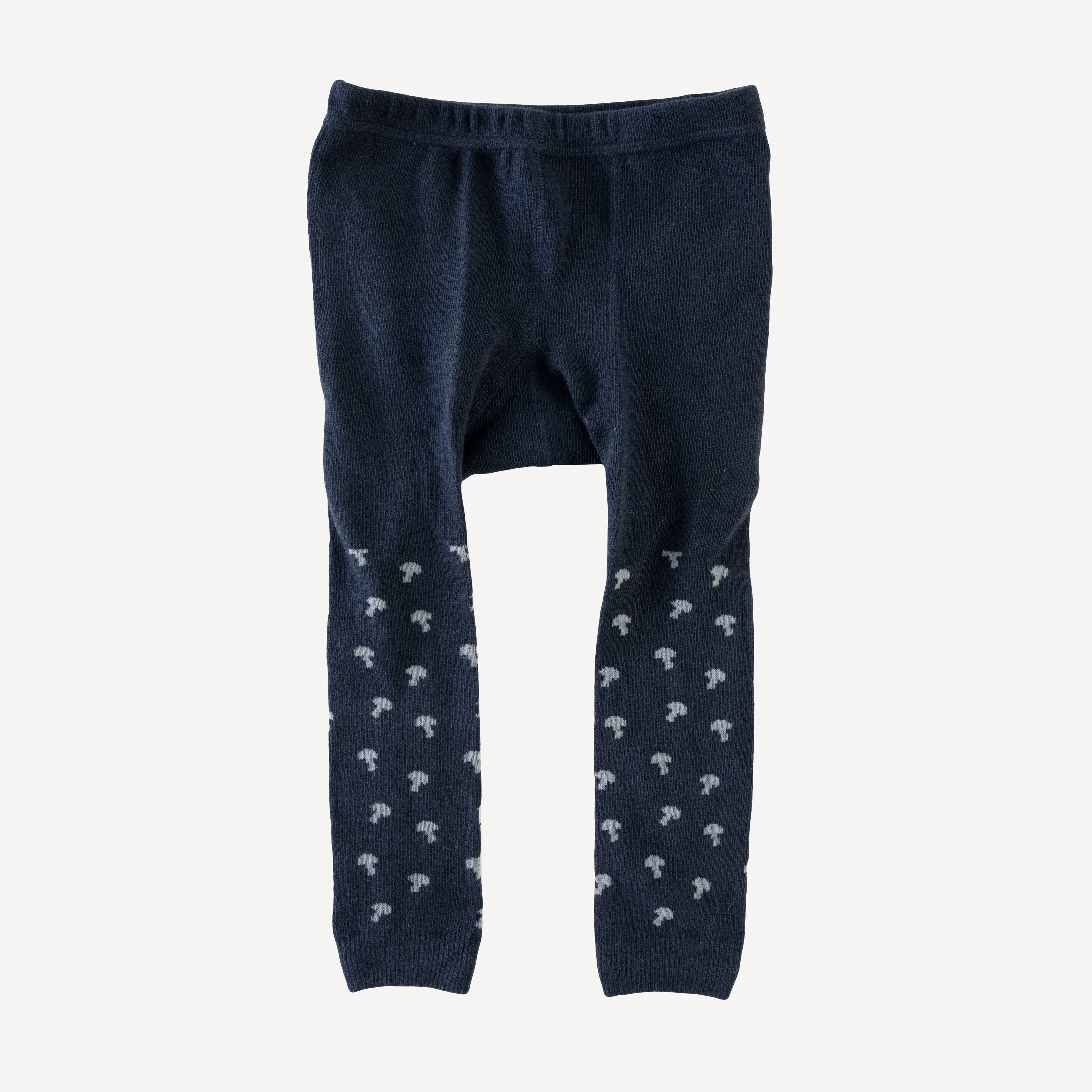 footless tights | blue tiny mushroom | organic cotton jacquard