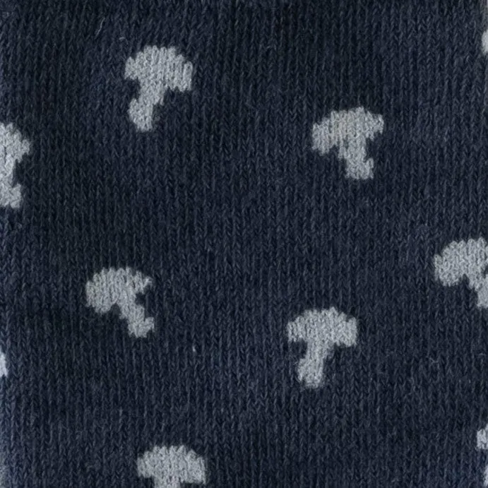 footless tights | blue tiny mushroom | organic cotton jacquard