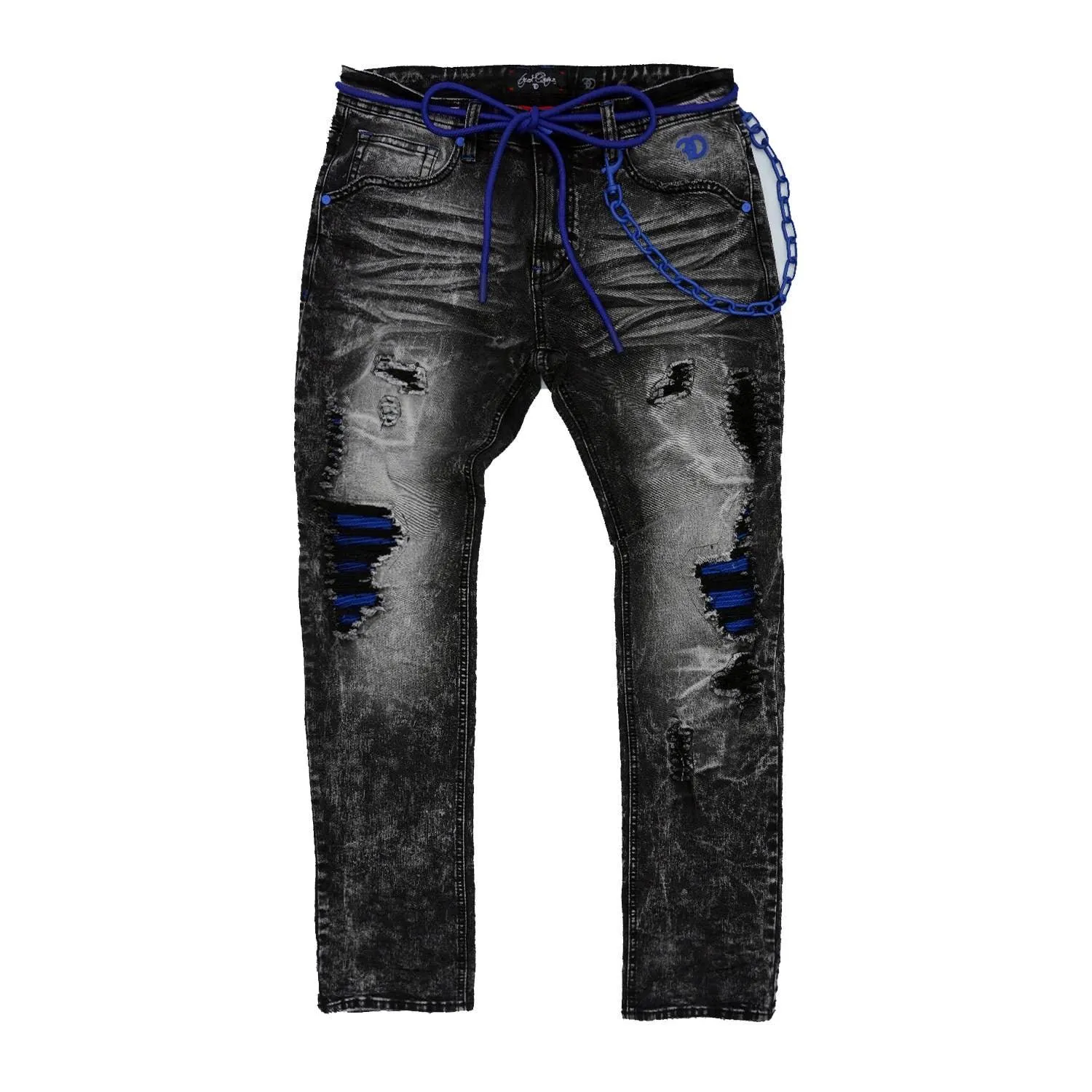 Frost Shredded Jeans - Black Wash / Blue