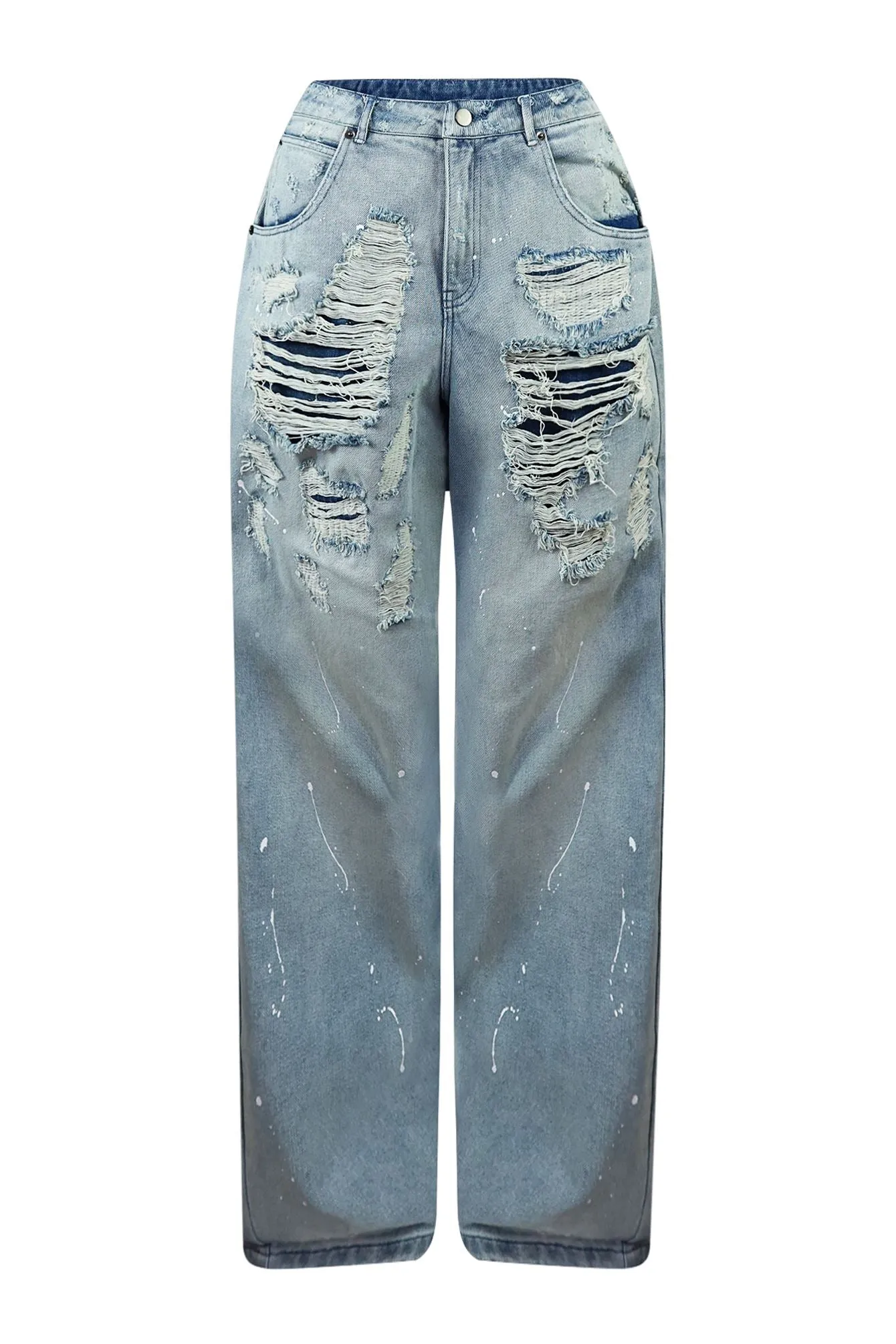 Gen Distressed Paint Splatter Denim Jeans