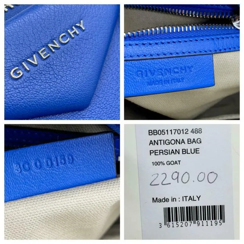 Givenchy Small Antigona Sugar Blue Leather Satchel