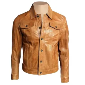 Glovers tan leather shirt