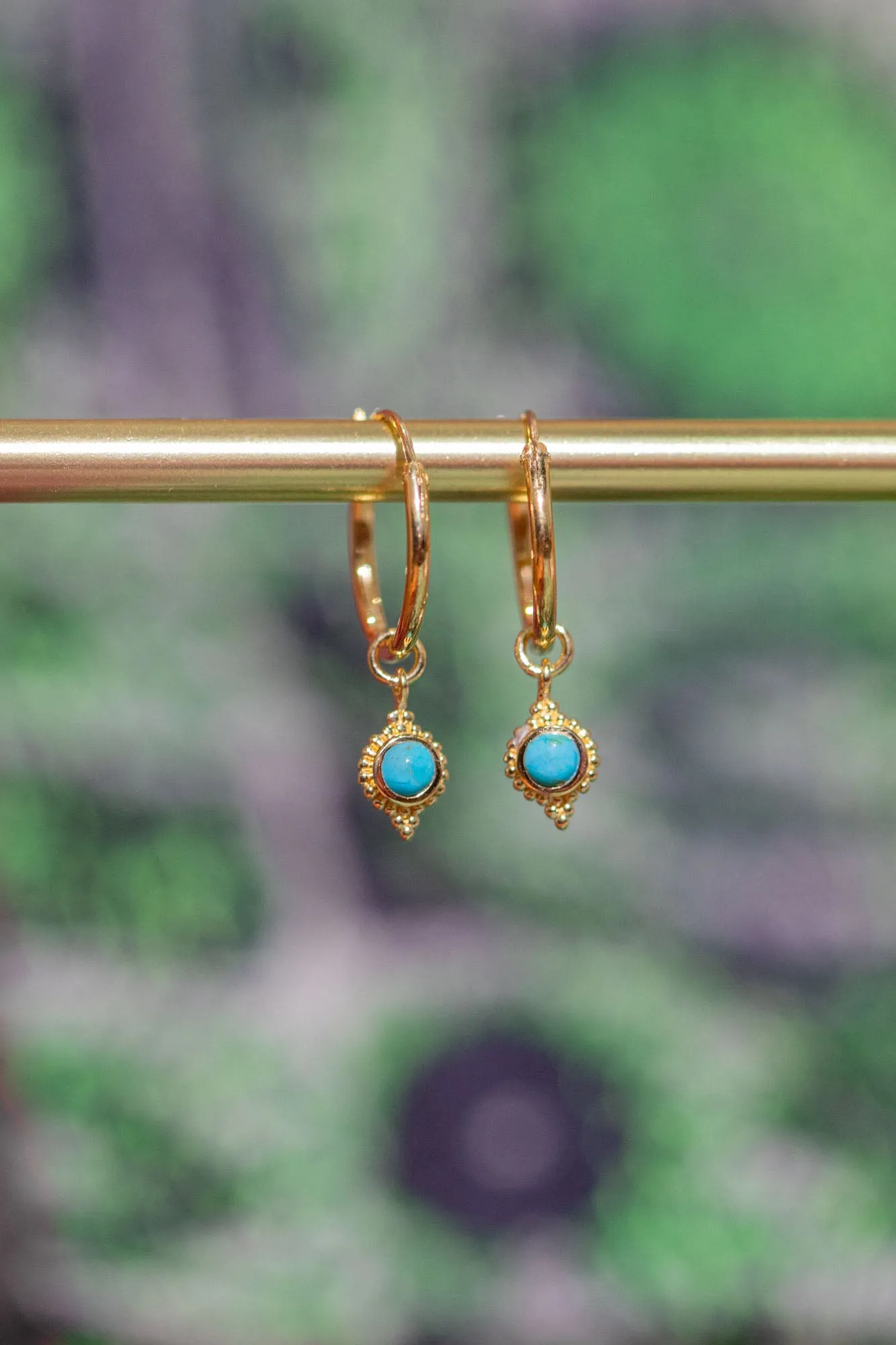 Gold Zali Charm Hoops