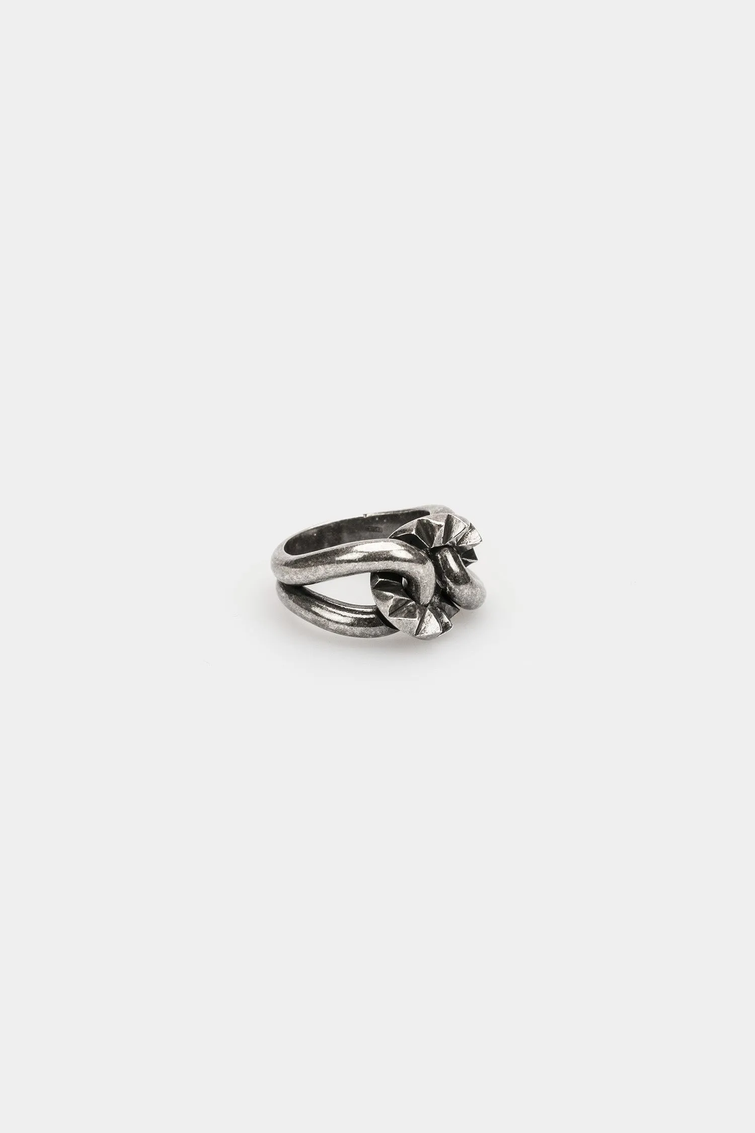 Groumette studded silver ring