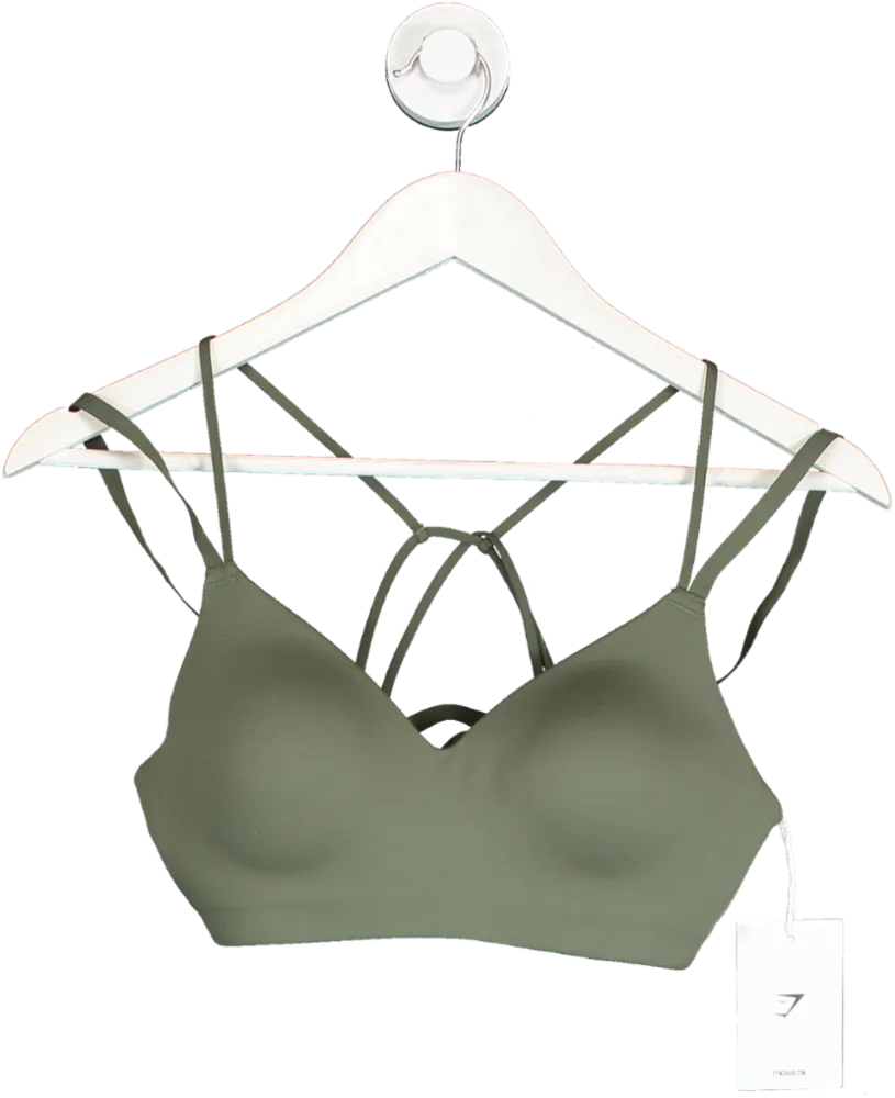 gymshark Green Strappy Back Light Support Bra UK S