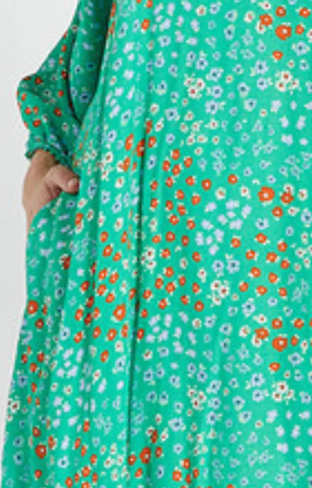 Gypsy Dress - Green Kawaii Ditsy