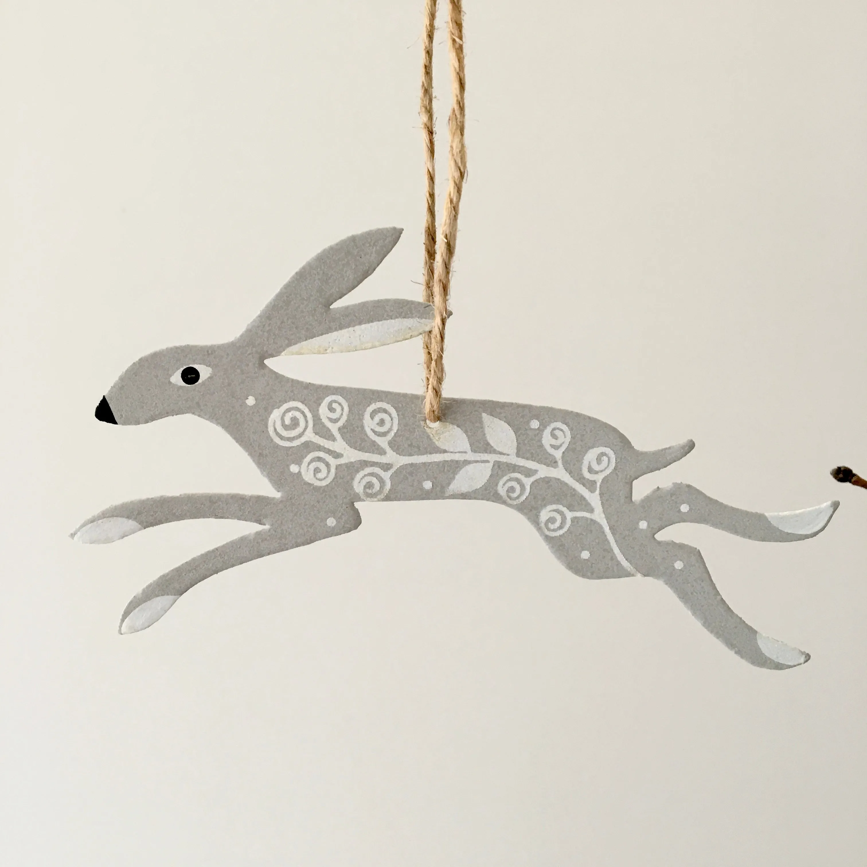 Hand Painted Tin Hares - Set of 3