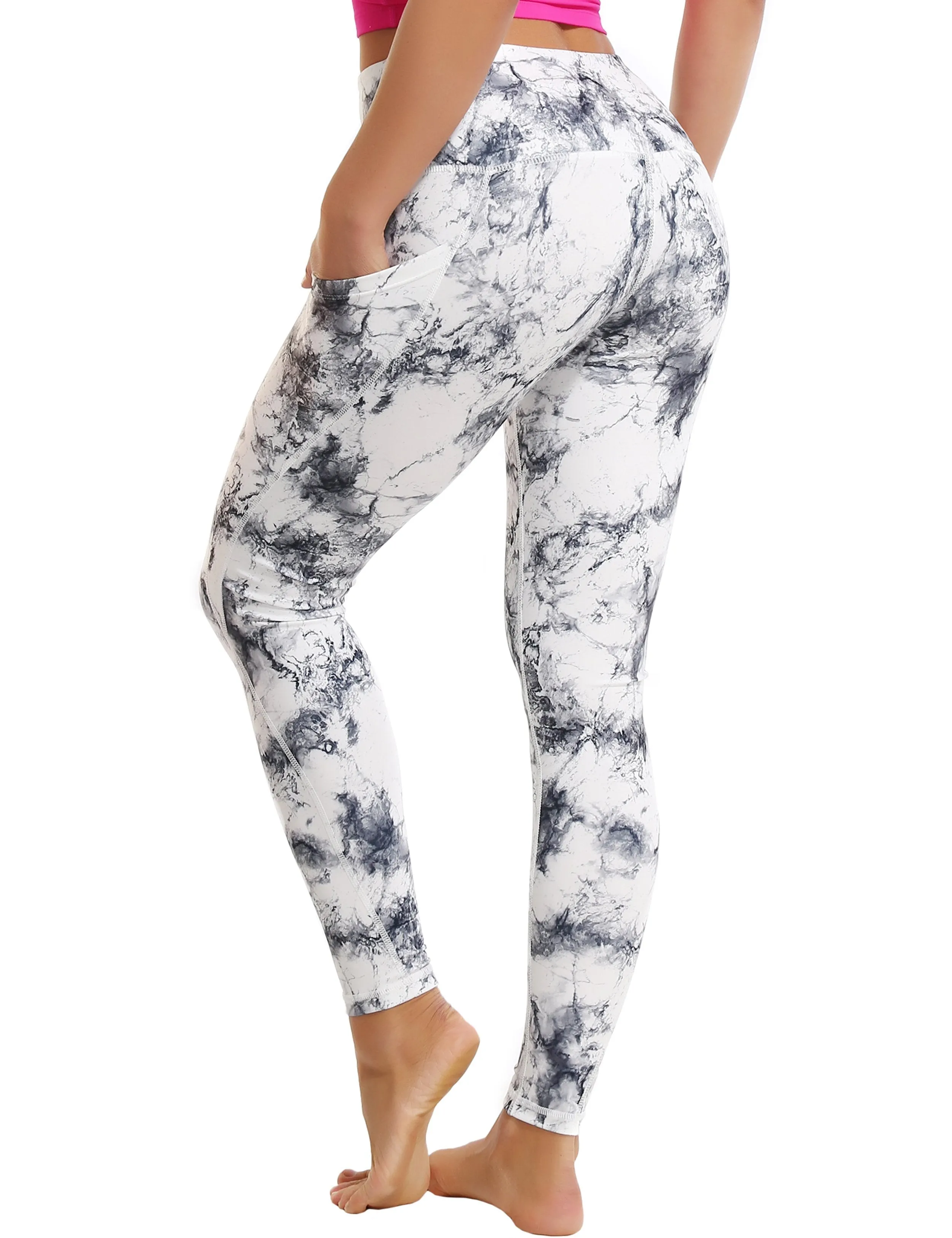 High Waist Side Pockets yogastudio Pants arabescato ins_yogastudio