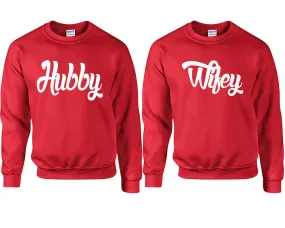 Hubby Wifey Couple Matching Crewneck Sweaters