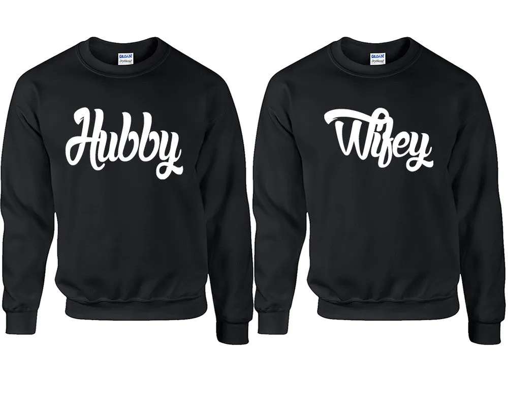 Hubby Wifey Couple Matching Crewneck Sweaters