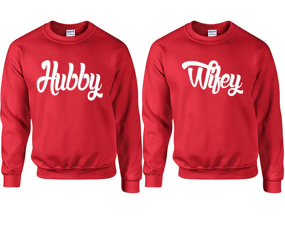 Hubby Wifey Couple Matching Crewneck Sweaters