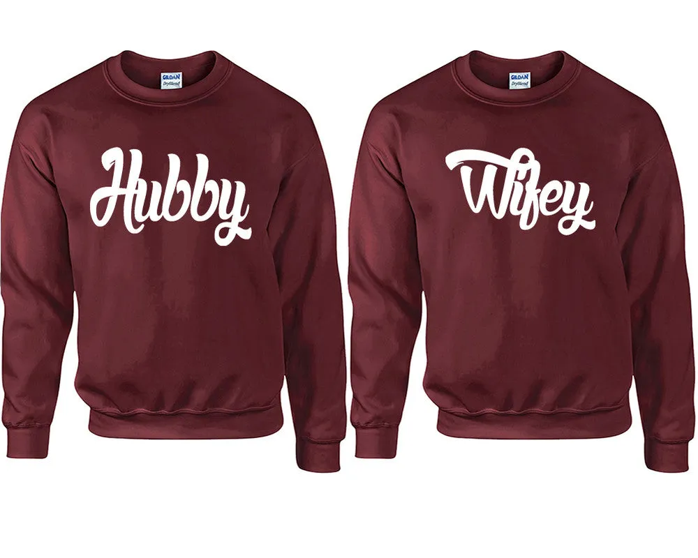 Hubby Wifey Couple Matching Crewneck Sweaters