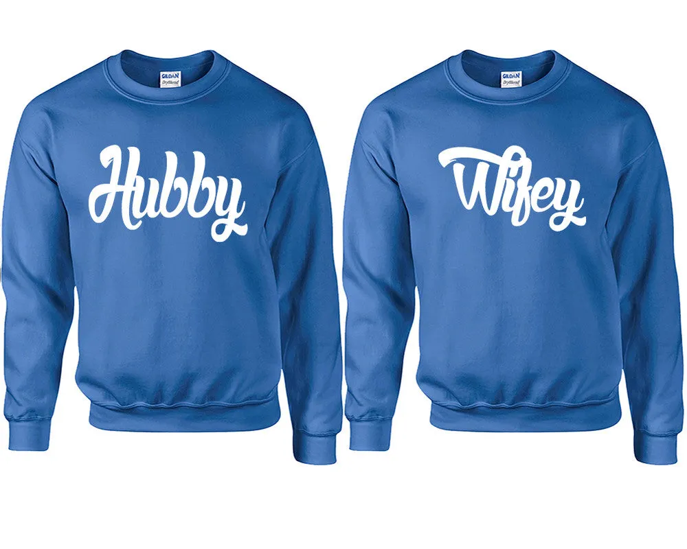 Hubby Wifey Couple Matching Crewneck Sweaters