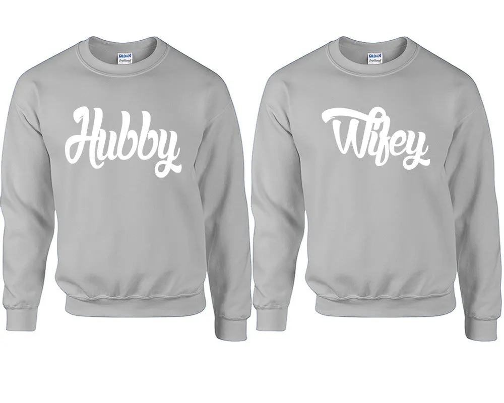 Hubby Wifey Couple Matching Crewneck Sweaters