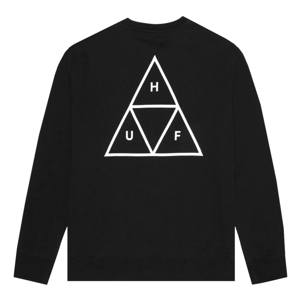 HUF ESSENTIALS TT CREW-BLACK